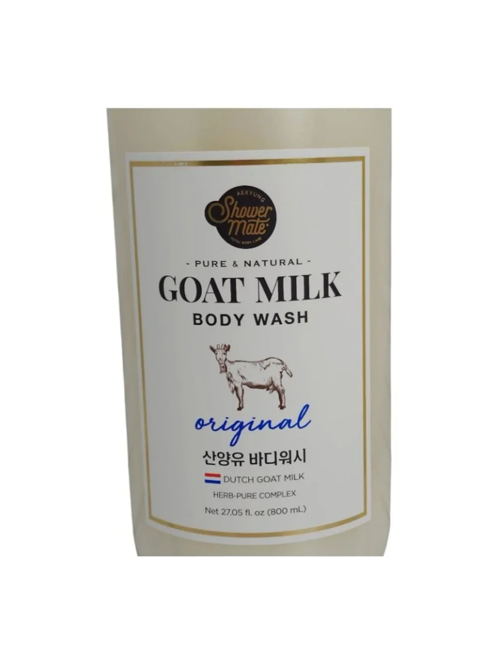 Aekyung Shower Mate 2 pks Goat Milk Body Wash Jumbo Gentle & 27oz Original Scent